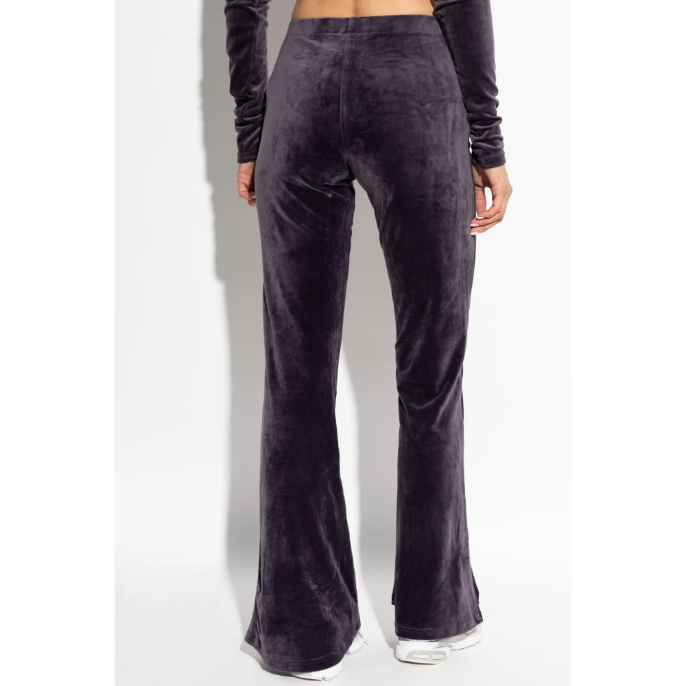 adidas Originals Fluwelen broek met uitlopende pijpen Purple Dames