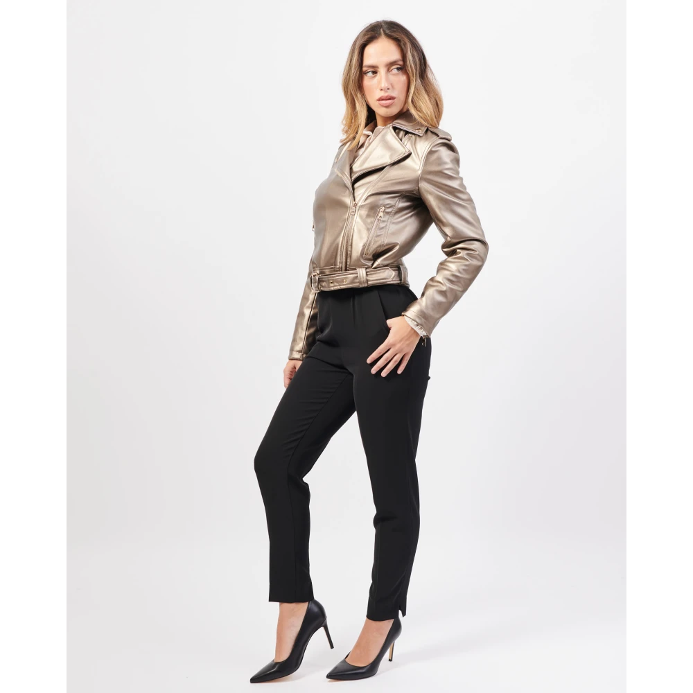 Gaudi Bruine Bikerjas met Reverskraag Brown Dames