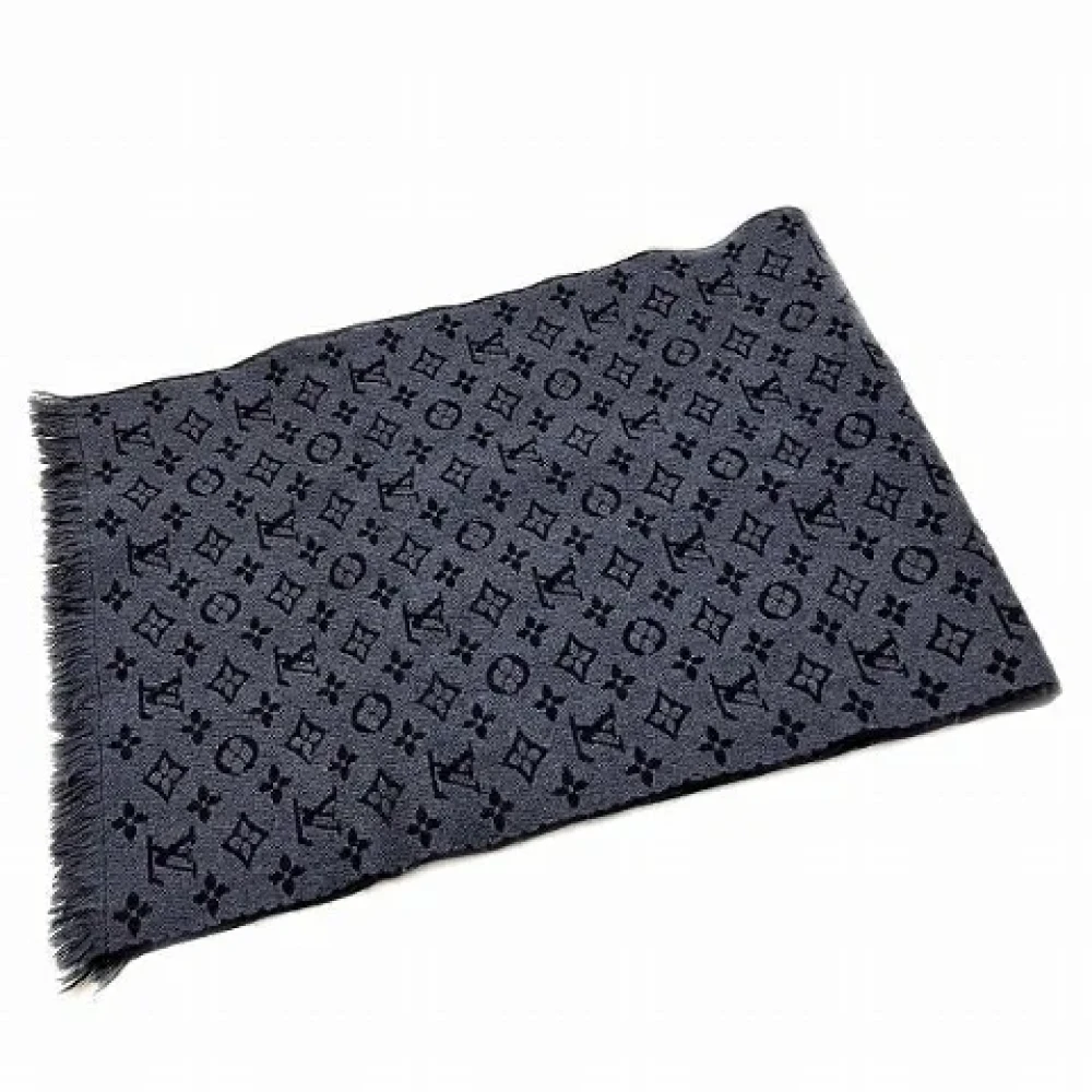 Louis Vuitton Vintage Pre-owned Wool scarves Blue Dames