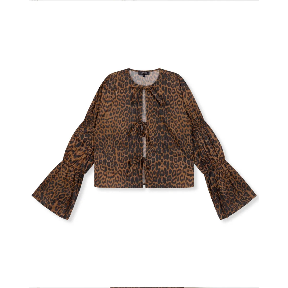 Refined Department Gemma Blouse Lange Mouw Stijlvolle Top Brown Dames