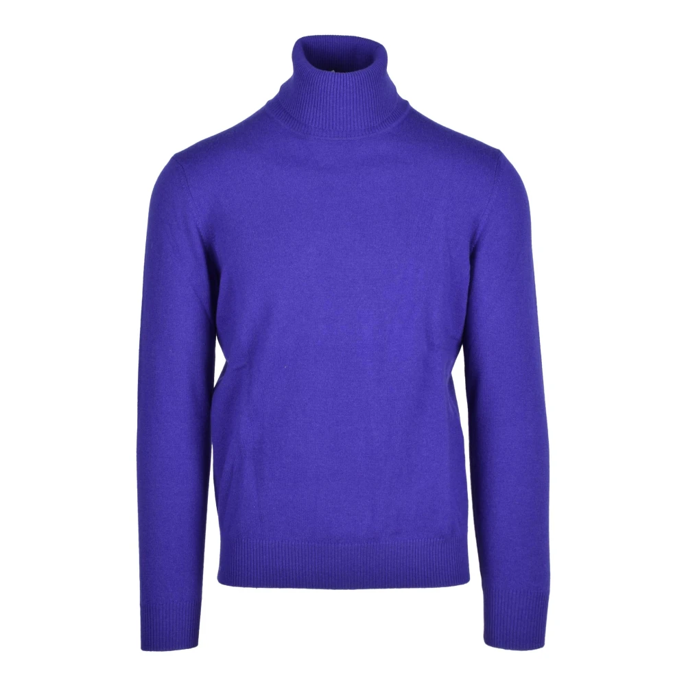 Kangra Men's Purple Turtlenecks, L, Wool Cashmere Jumper Dolcevita Style