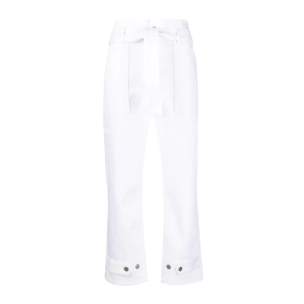P.a.r.o.s.h. Elegante Witte Katoenen Broek White Dames