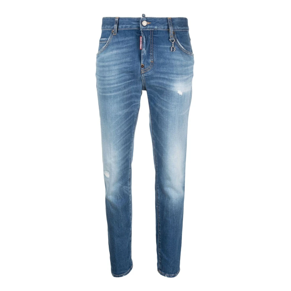 Dsquared2 Women's Blue Slim-Fit Jeans,, Slim-Fit Jeans With Distressed Finish 2XS