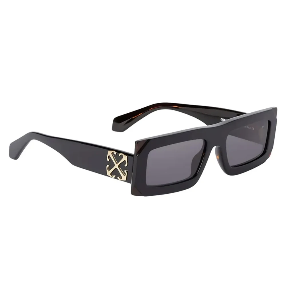 Off White Unisex Black Sunglasses, One Size, Havana Sunglasses With Dark Grey Lenses