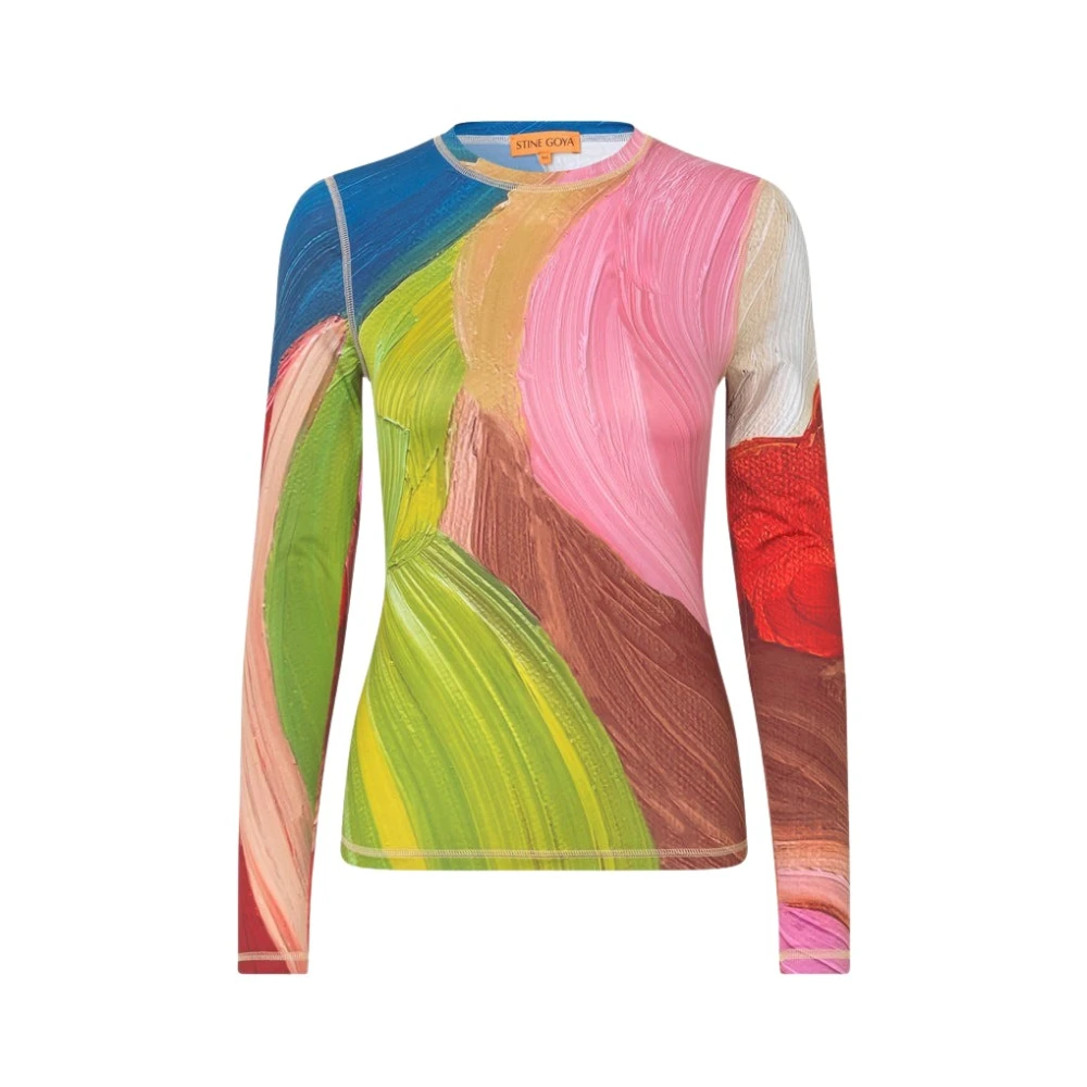 Stine Goya Abstract Print Lange Mouw Top Multicolor Dames