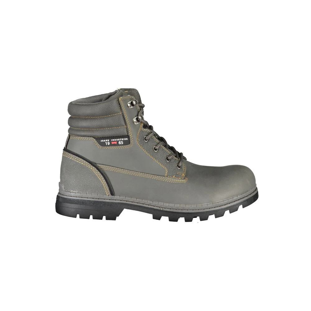 Carrera Men's Gray Lace-Up Boots With Contrast Details