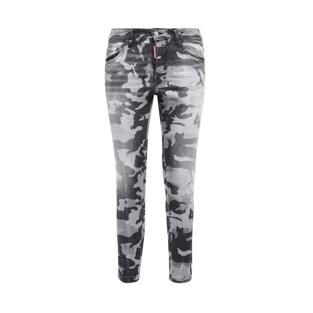 Dsquared2 Camouflage 5-Pocket Jeans Gray Heren
