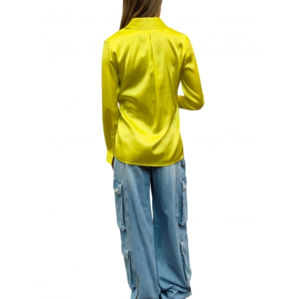 Elisabetta Franchi Gele Zijden Blouse Cedro Model Yellow Dames