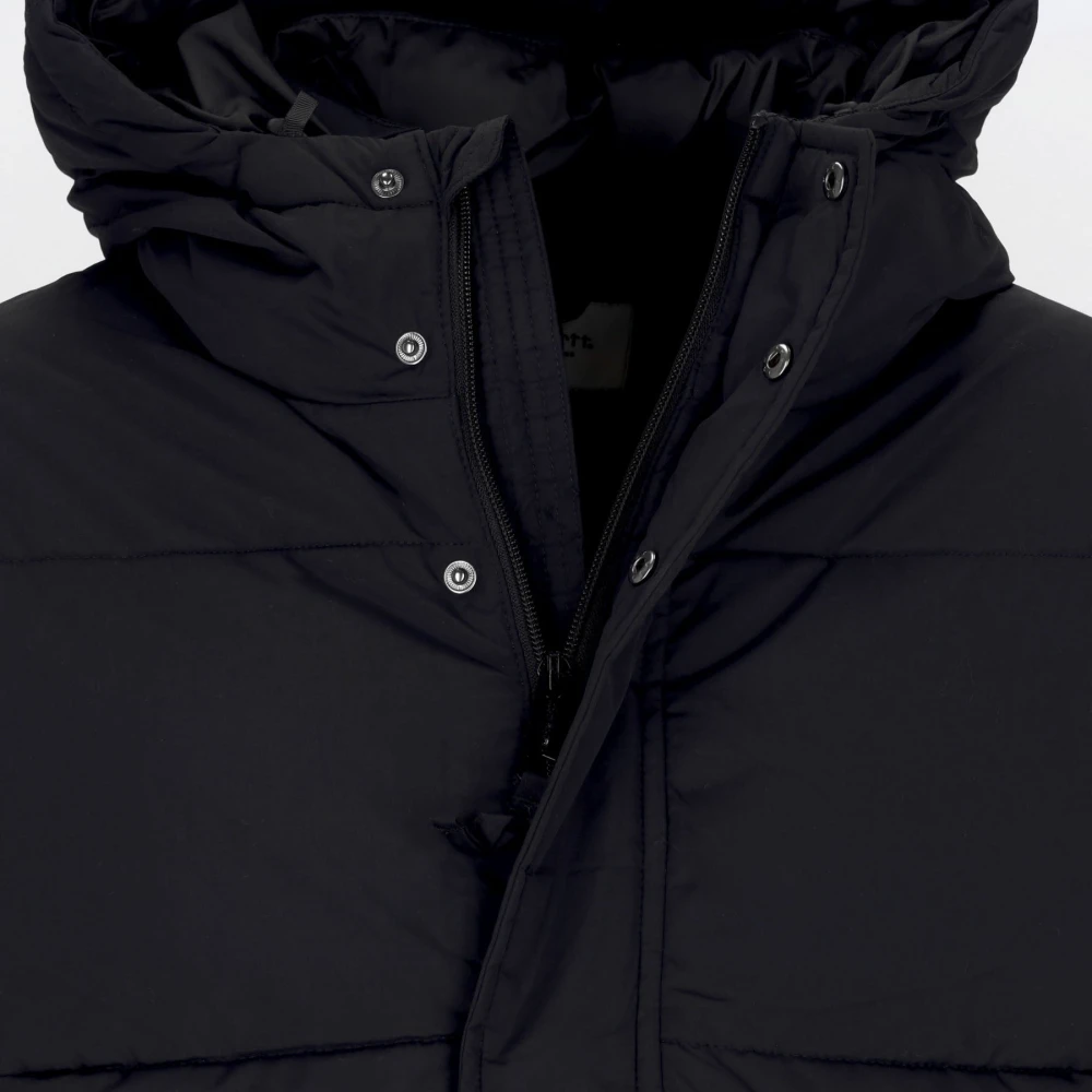 Carhartt WIP Zwarte Lange Donsjas Waterafstotend Black Dames