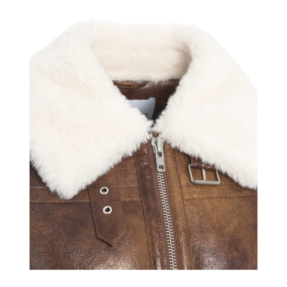 Stand Studio Luxe Faux Fur Shearling Jas Brown Dames
