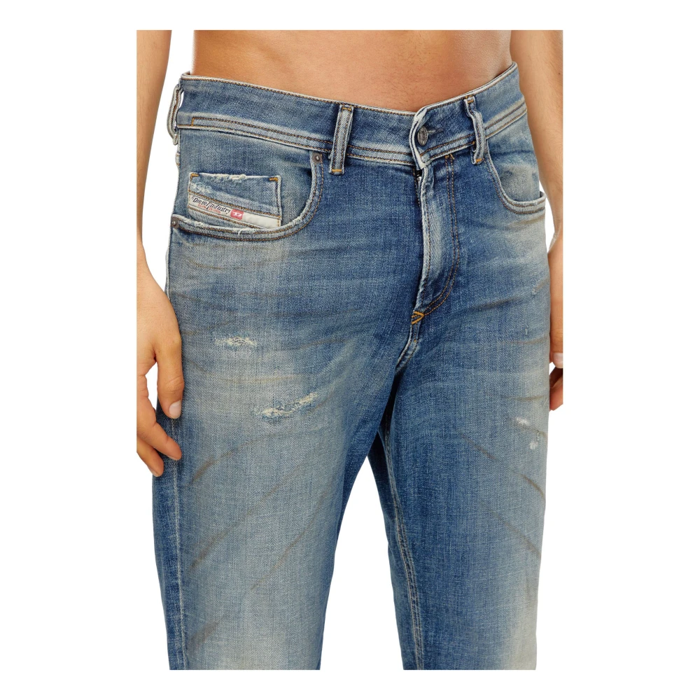 Diesel Blauwe Skinny Jeans Met Lage Taille Blue Heren