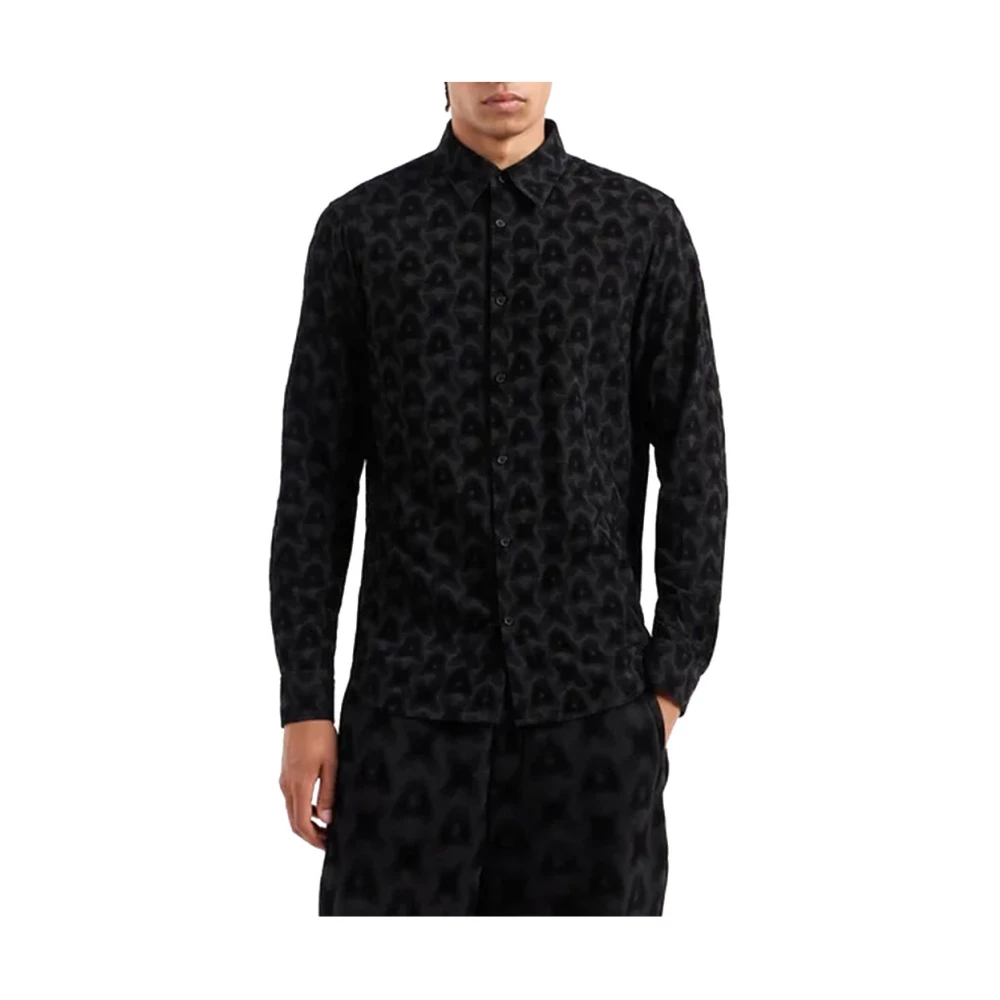 Armani Exchange Slim Fit Overhemd Black Heren