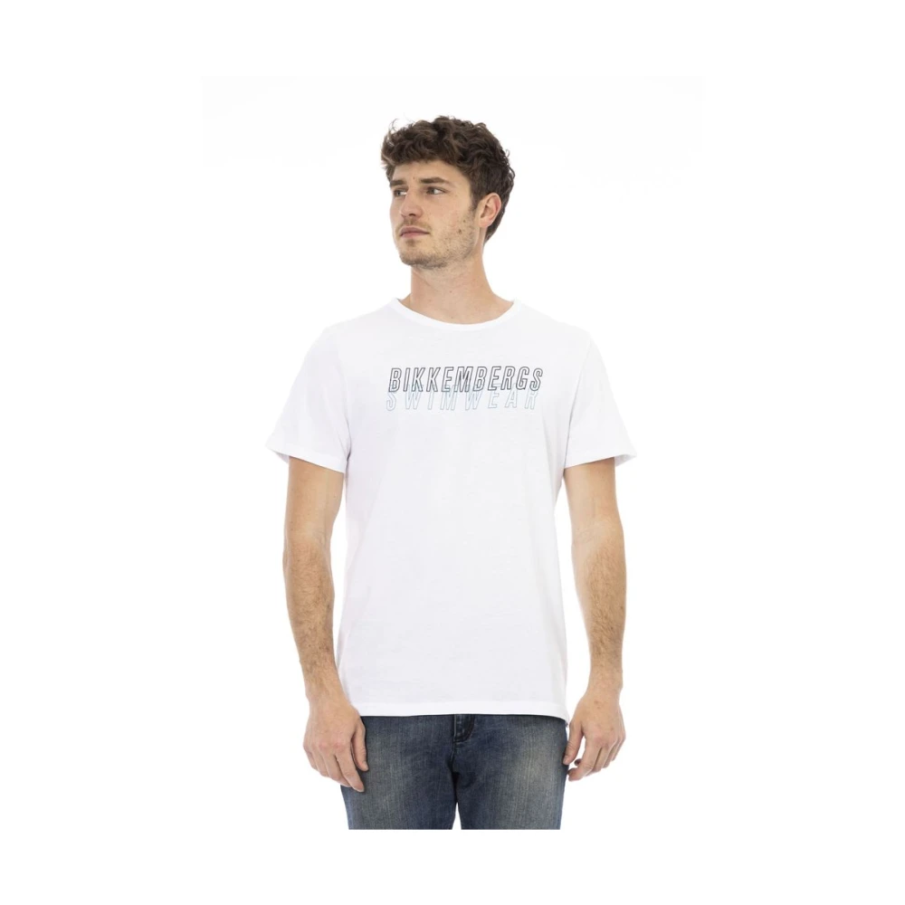 Bikkembergs Men's White T-Shirts, S, Cotton T-Shirt