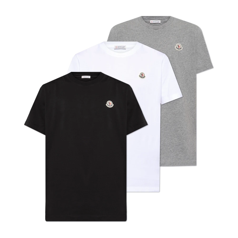 Moncler Driepack T-shirts met logo Multicolor Heren