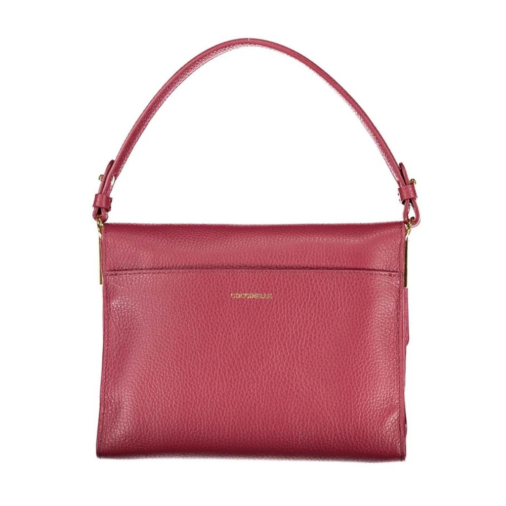 Coccinelle Roze Leren Handtas met Meerdere Compartimenten Pink Dames