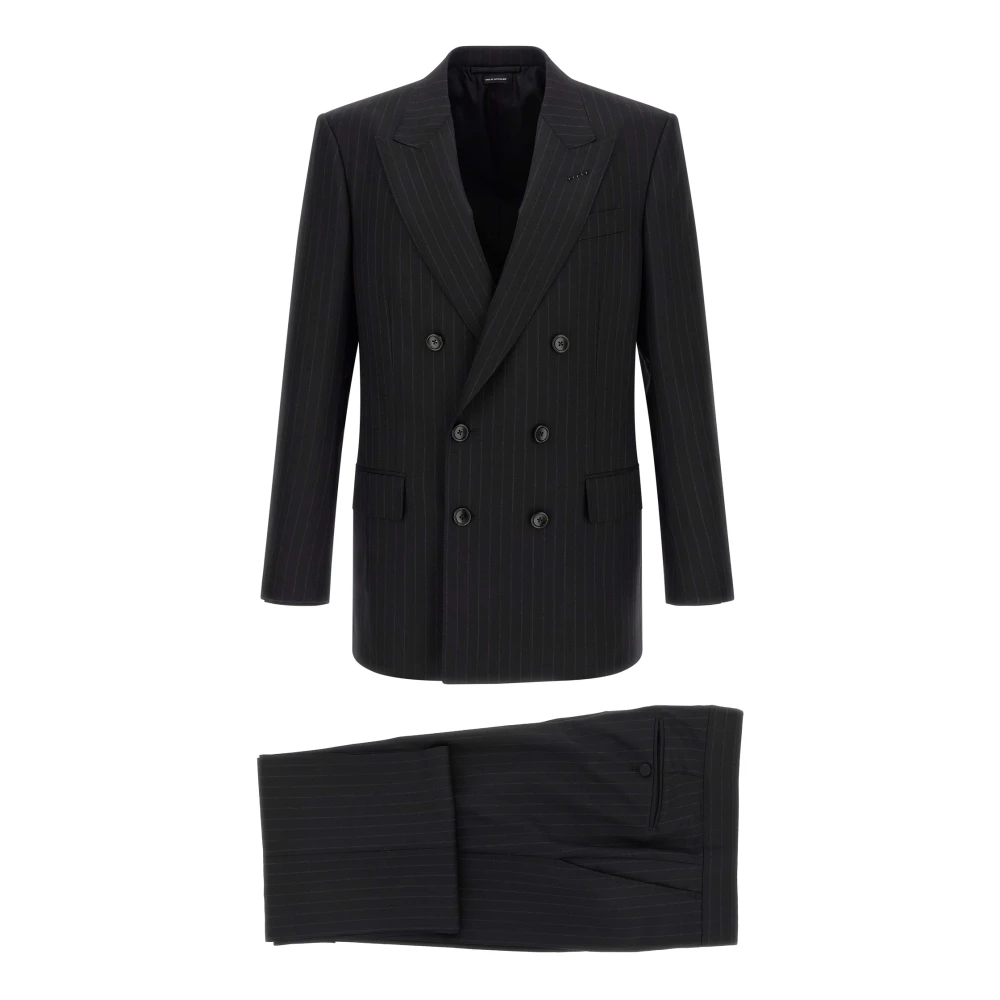 Tom Ford Black Double-Breasted Suit - Male - Double Breasted Suits - 2XL - Suits