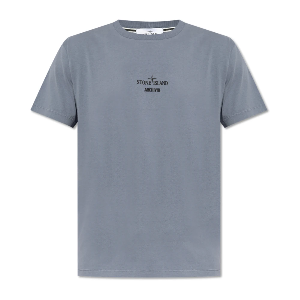 Stone Island T-shirt met logo Blue Heren