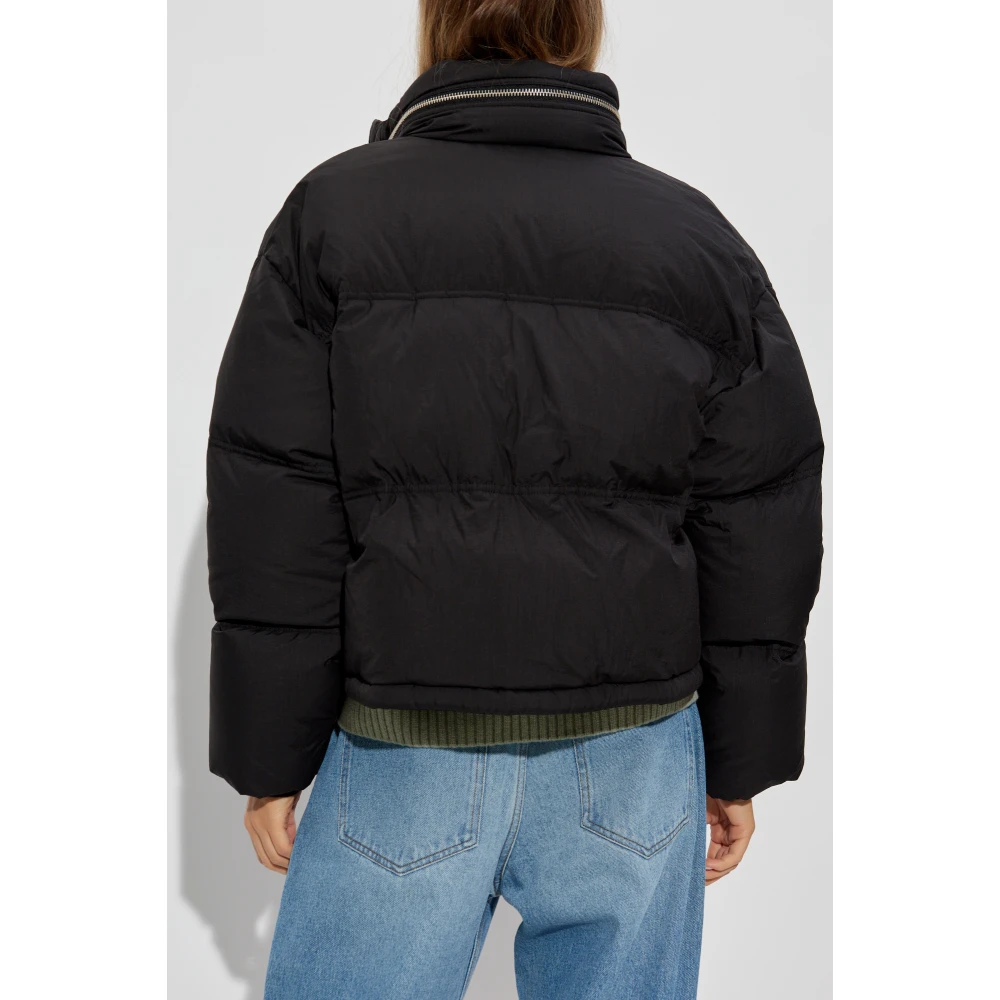 Ami Paris Donsjack met capuchon opgeborgen in de kraag Black Dames