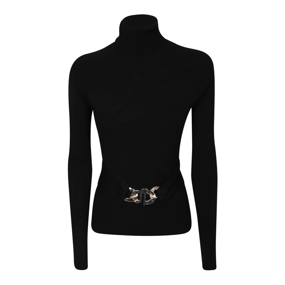 Liu Jo Zwarte trui met uitsnijdingen en afneembare riem Black Dames