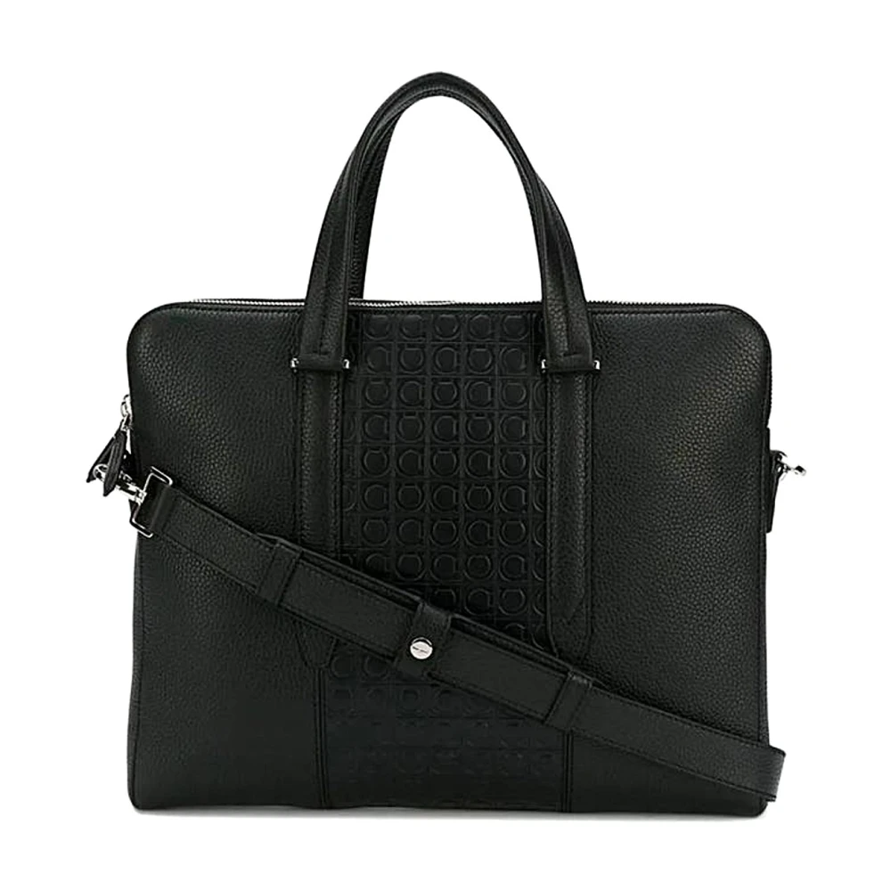 Salvatore Ferragamo Elegante Leren Portemonnee voor Vrouwen Black Heren