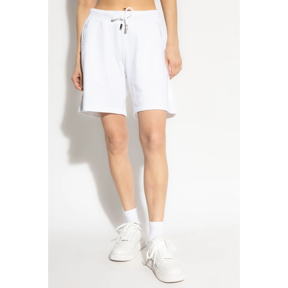Dsquared2 Katoenen shorts met bedrukt logo White Dames