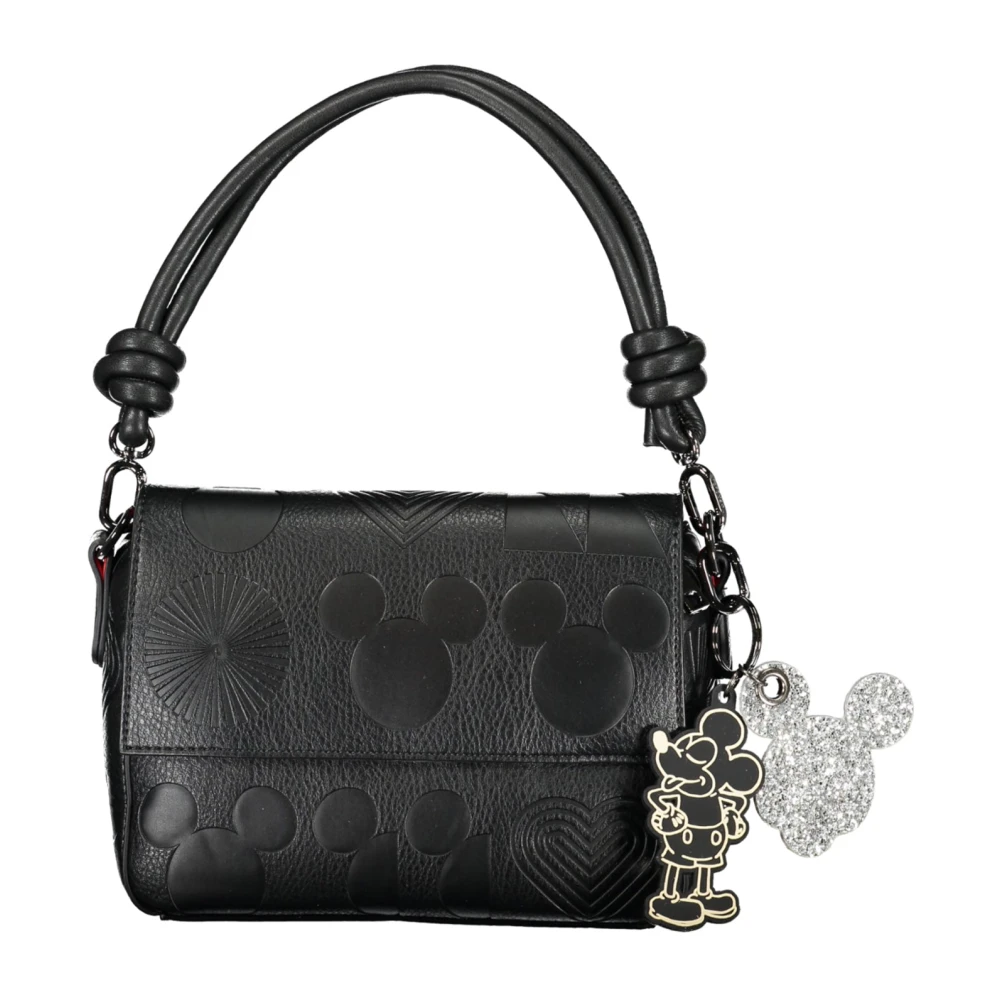 Desigual Zwarte dameshandtas met afneembaar handvat en verstelbare riem Black Dames