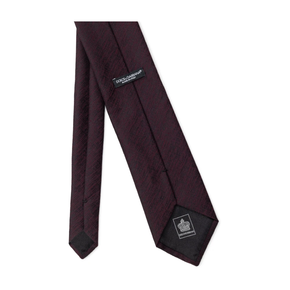 Dolce & Gabbana Zijden en wollen geborduurde stropdas Purple Heren