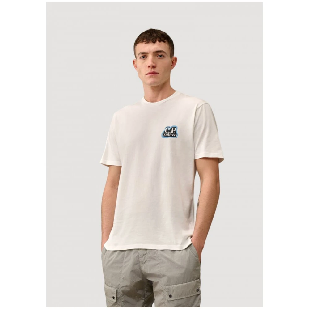 C.P. Company Wit Jersey Shirt Korte Mouw White Heren