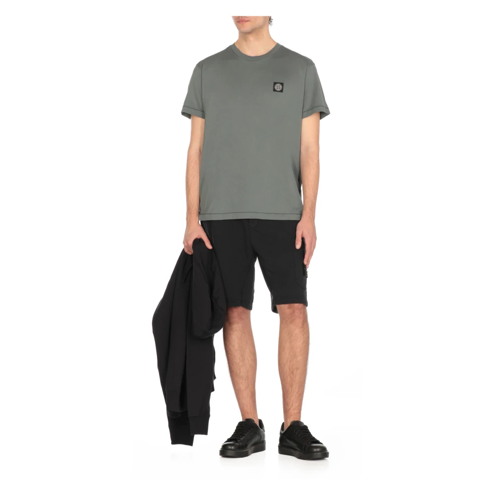 Stone Island Groen Katoenen T-shirt met Logopatch Green Heren
