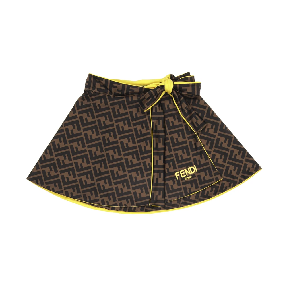 Fendi Zee Bruin Sarong Omkeerbaar Roma Logo Brown Dames