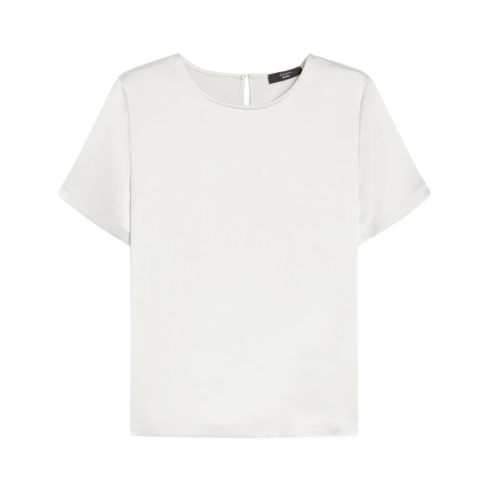 Max Mara Satijnen Effect Hamburg T-Shirt White Dames