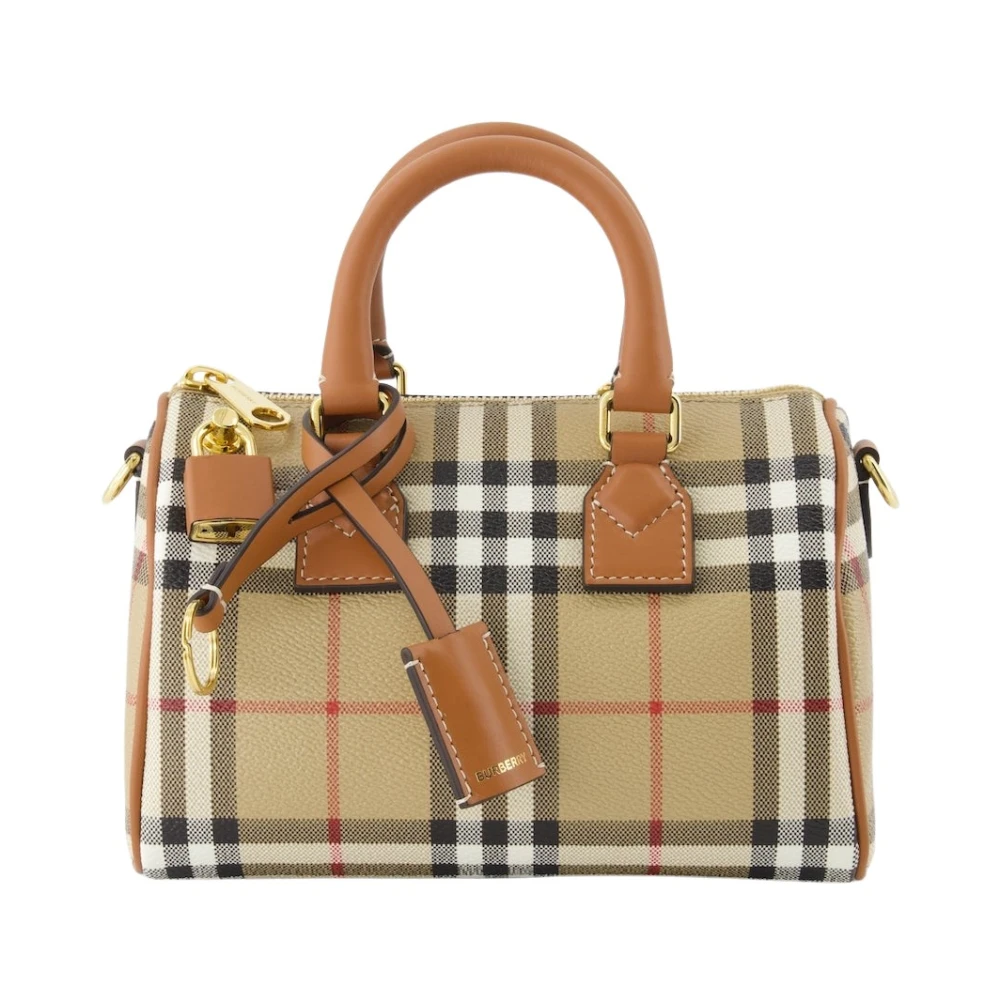Burberry Vintage Check Bowlingtas Beige Dames