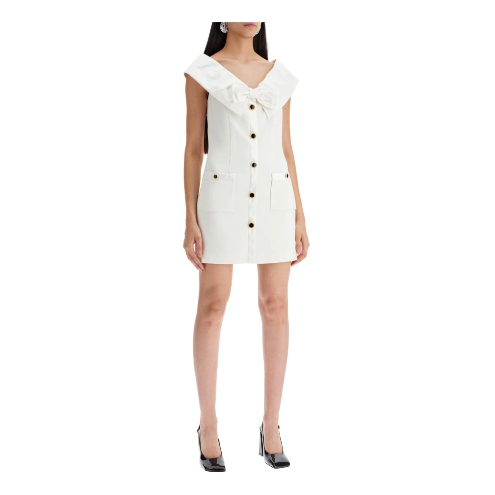 Alessandra Rich Elegante Mini Jurk met Maxi Kraag White Dames