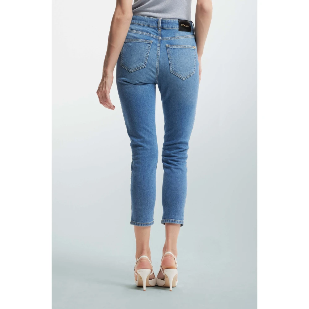 Kocca Skinny Jeans met Strass Applicaties Blue Dames