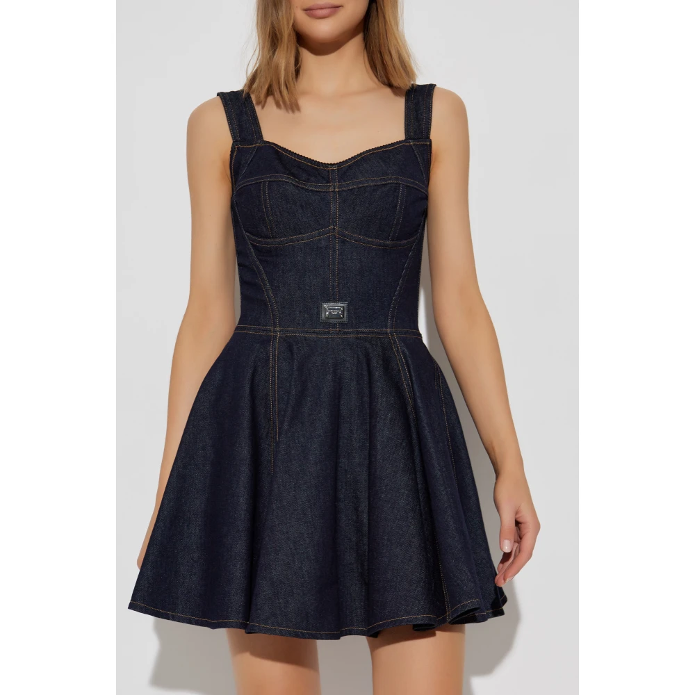 Dolce & Gabbana Denim jurk met bandjes Blue Dames