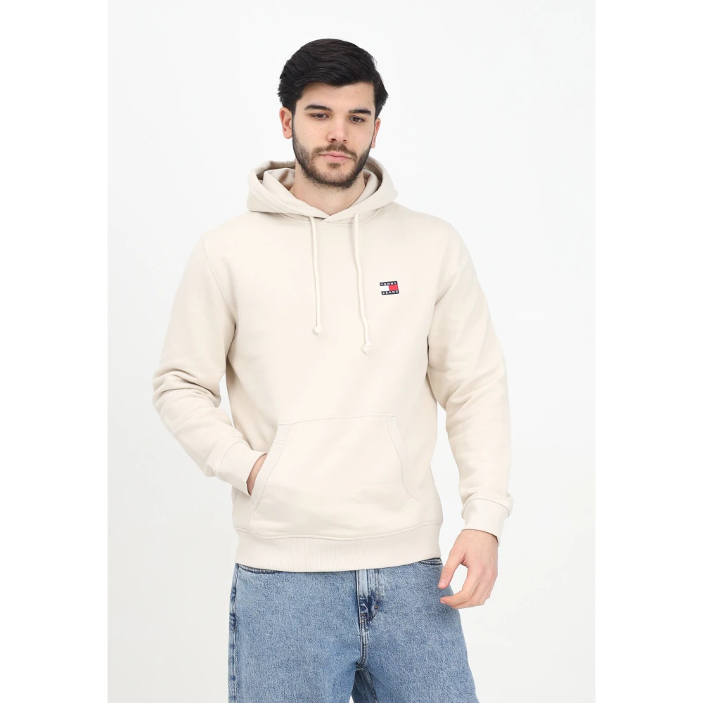 Tommy Jeans Beige hoodie met drop-schouders Beige Heren