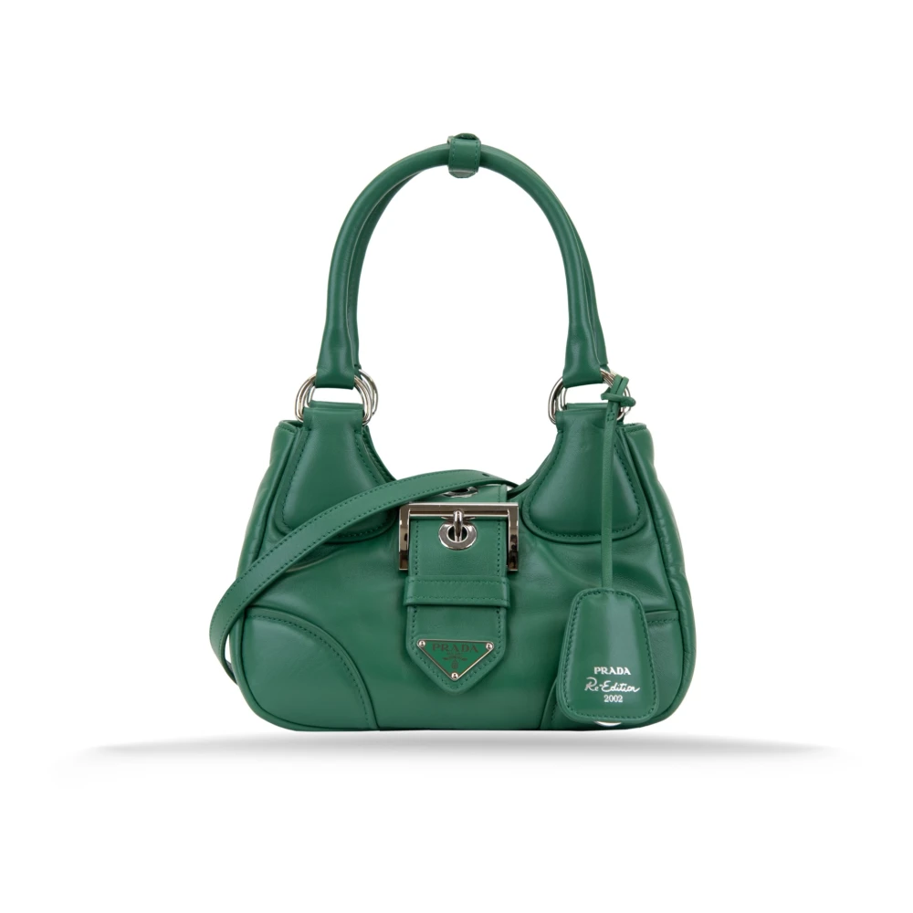 Prada Gewatteerde leren schoudertas met magneetknoop Green Dames