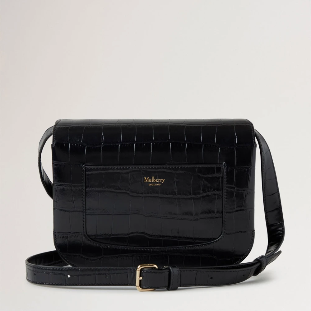 Mulberry Zwarte Glanzende Krokodil Satchel Black Dames