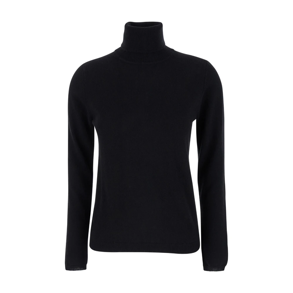 Plain Units Zwarte Hoge Hals Trui Black Dames