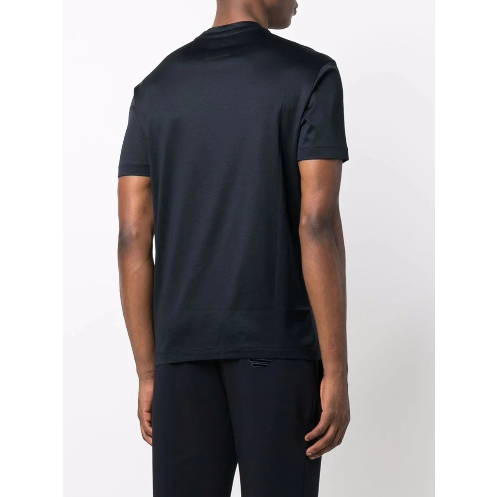Emporio Armani Lyocell Katoen T-shirt Blue Heren