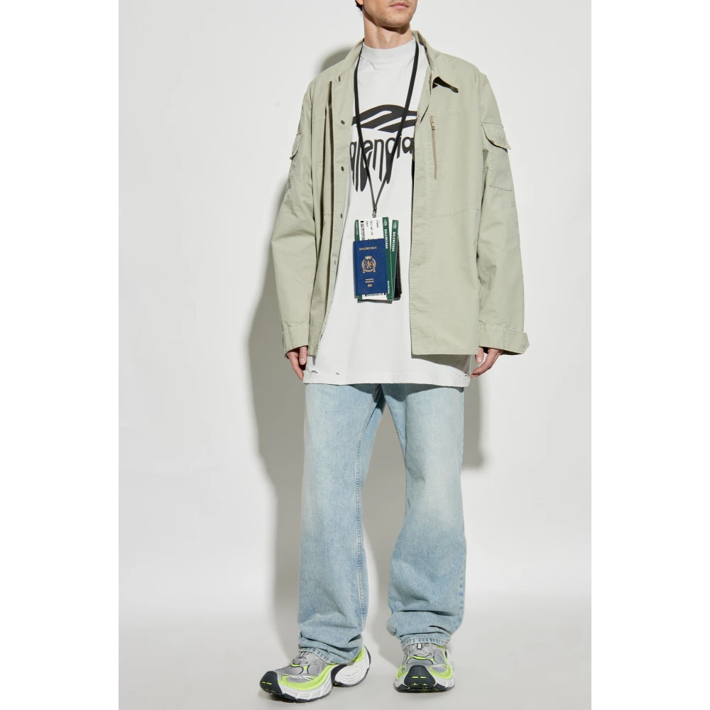 Balenciaga Jeans met Vintage Effect Blue Heren