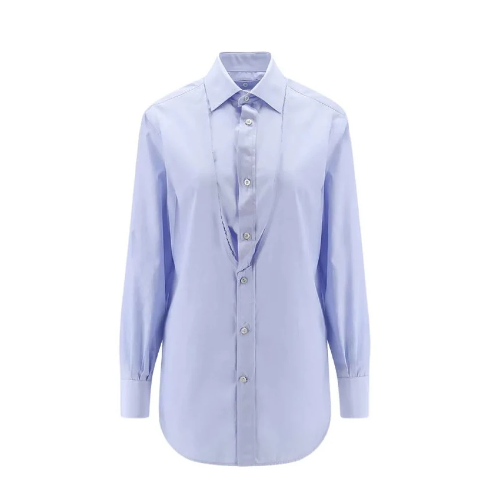 Maison Margiela Women's Blue Oversized Cotton Shirt - Shirts - S - Blouses & Shirts