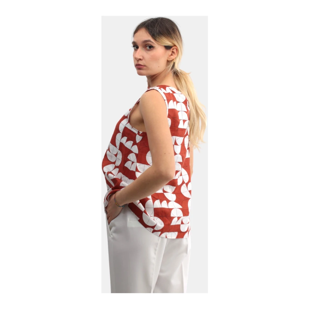 Max Mara Bruine linnen blouse met knoopsluiting Multicolor Dames