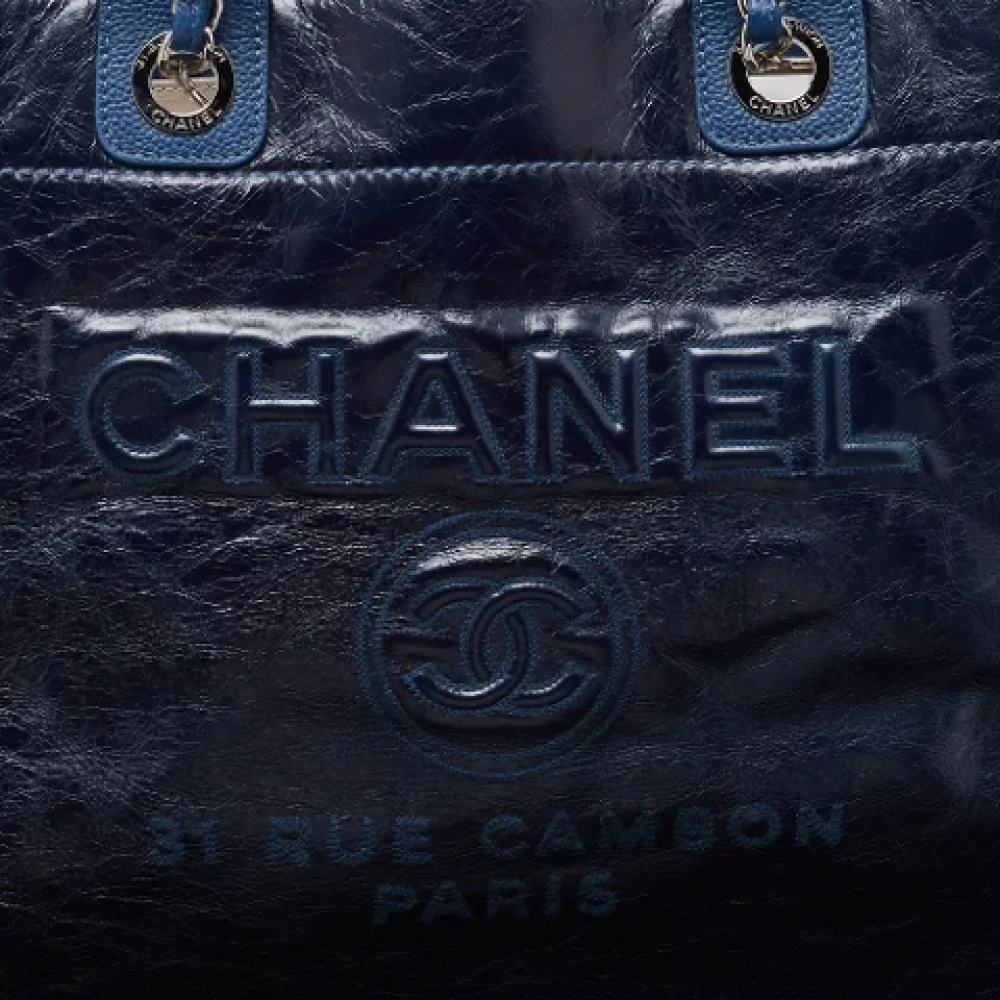 Chanel Vintage Pre-owned Leather totes Blue Dames