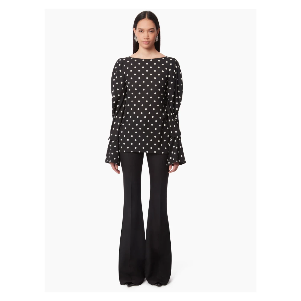 Nina Ricci Zwarte Blouse met Pofmouwen Black Dames
