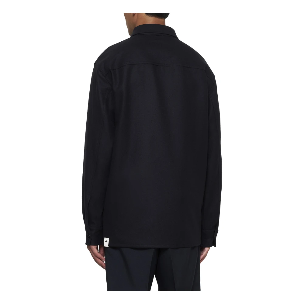 Jil Sander Zwart Shirt Jas Puntkraag Black Heren