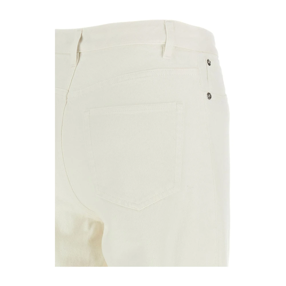 A.p.c. Witte Jeans Knoopsluiting Klassiek Zakken Beige Dames