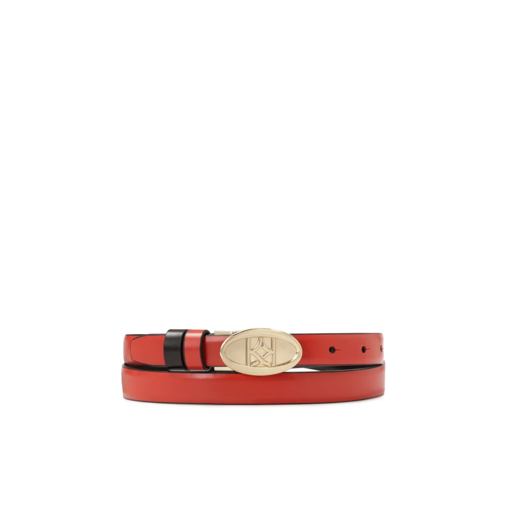 Kazar Tweekleurige riem met halfronde gesp met monogram Red Dames