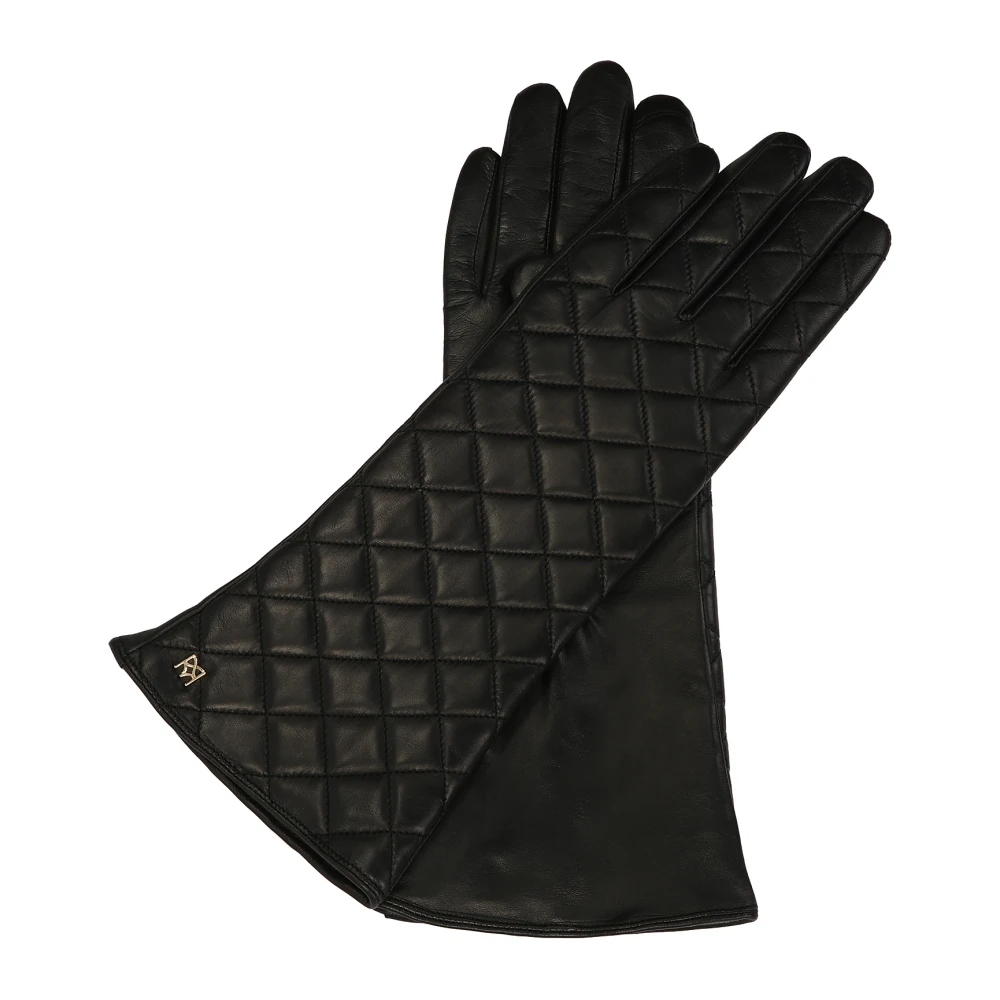 Kazar Zwarte leren handschoenen met verlengd profiel Black Dames