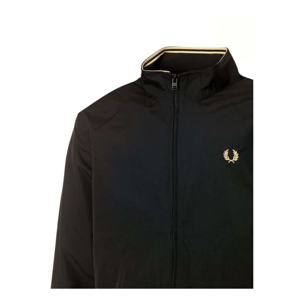 Fred Perry Gewatteerde jas met dubbele strepen Black Heren
